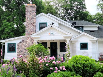 Front entrance to the Maple Cove Bed and Breakfast in Leonard, Mi