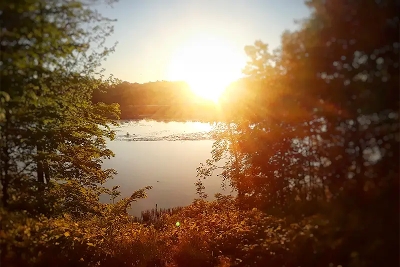 Allegan river at sunset