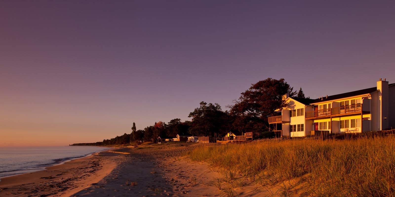 Exterior view of Huron House from beach