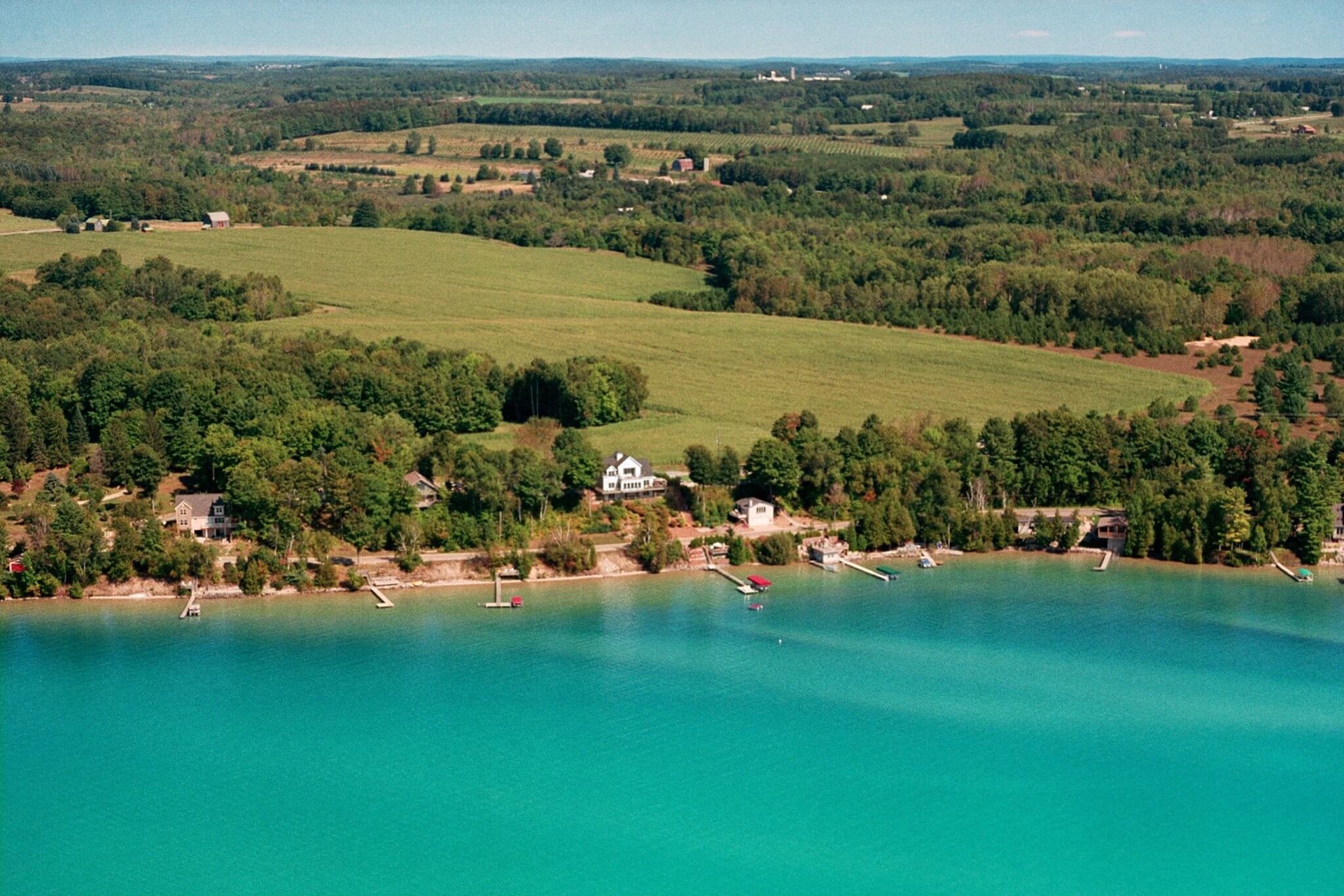 Aerial view of Torch Lake B&B