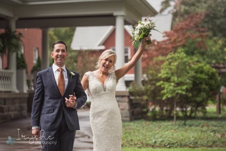 Bridal couple at Nordic Pineapple Bed and Breakfast