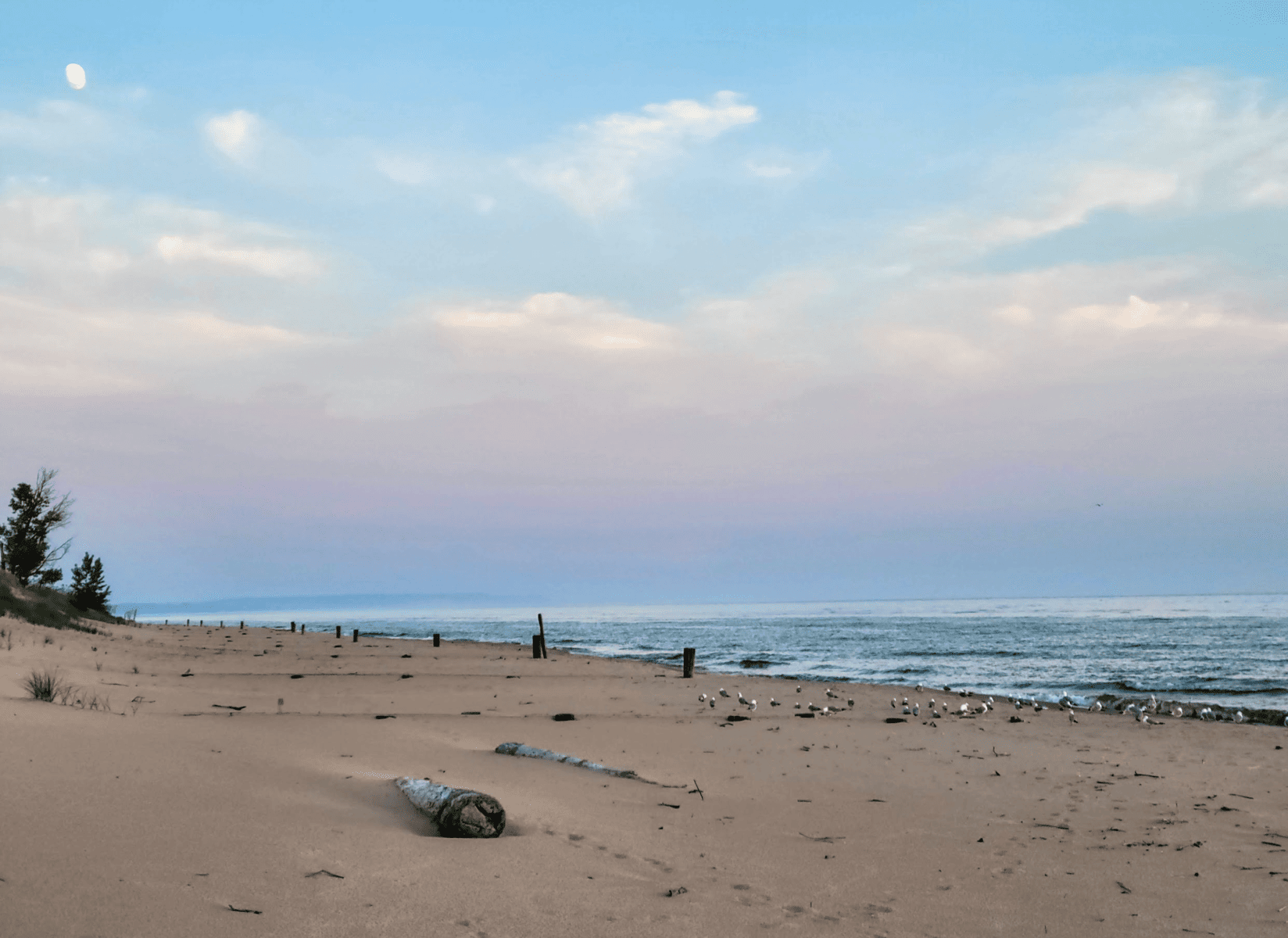 Sunrise in Ludington on a beach