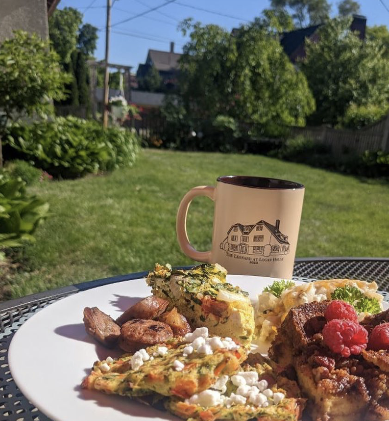 Breakfast served alfresco at the Leonard at Logan House