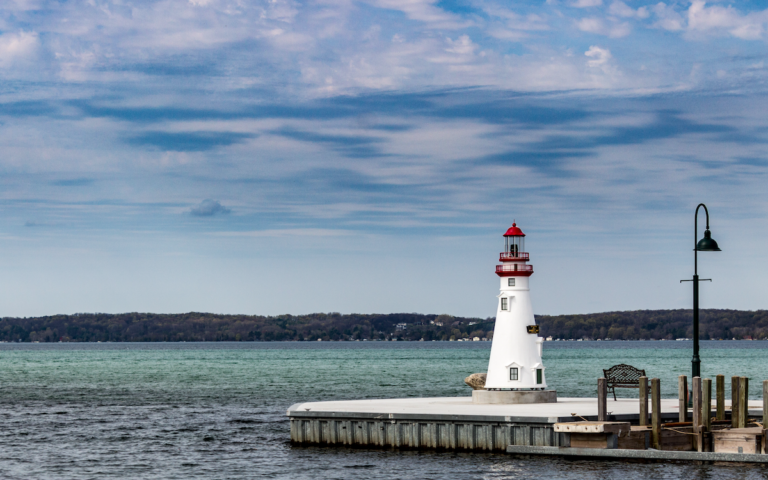 Torch Lake Lighthouse- on a pier