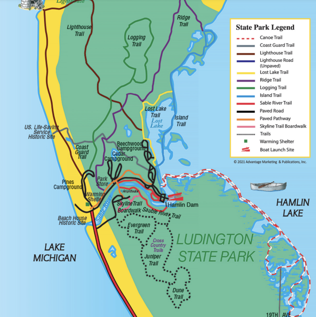 Map of Ludington State Park