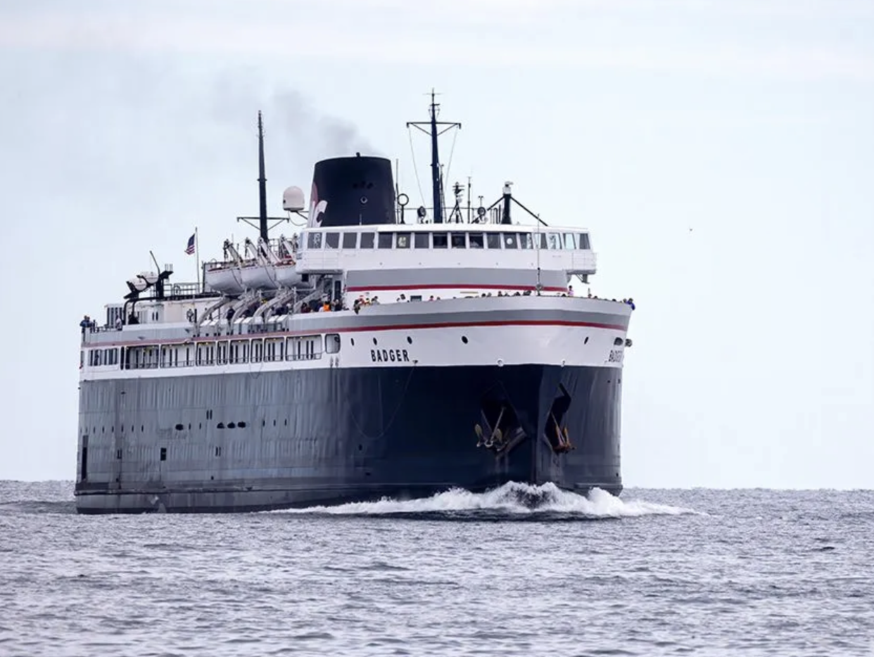 SS Badger arriving in Ludington