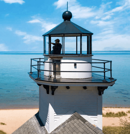 Lighthouse tower from Mission Point