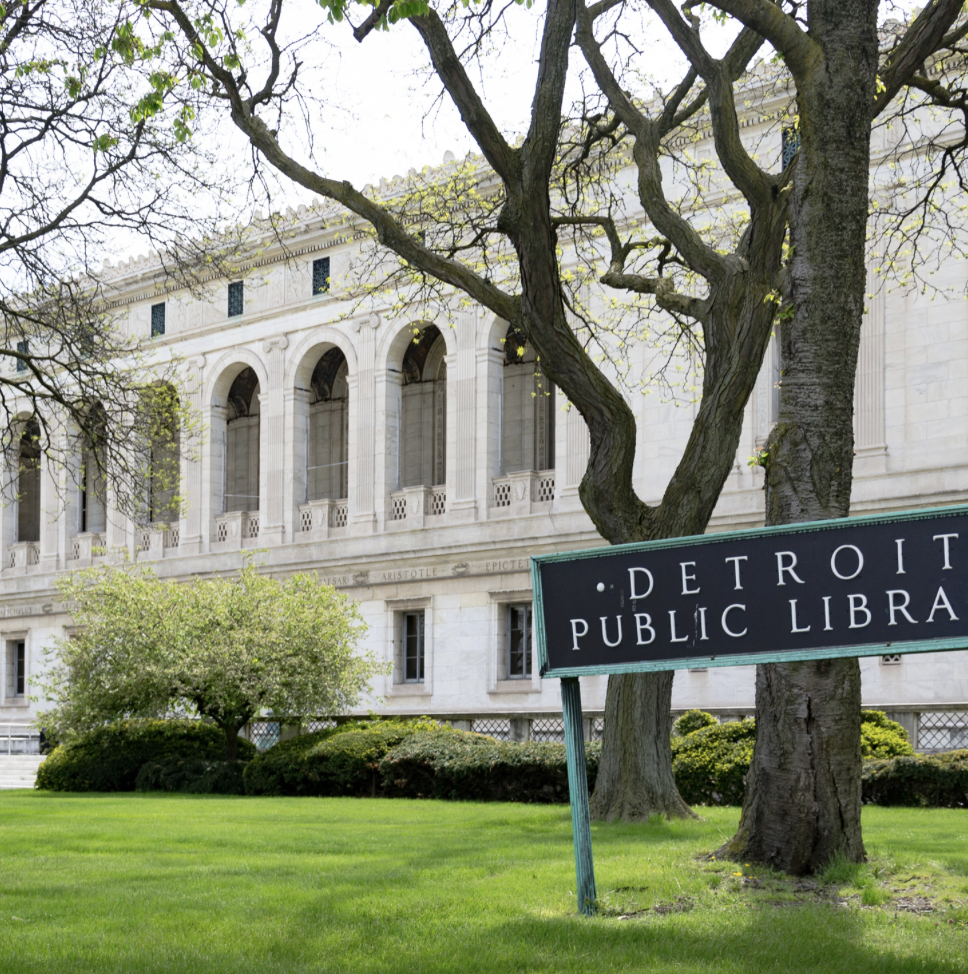 Front entrance to the Detroit Public Library