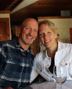 Couple with a glass of wine at the Vintage Inn