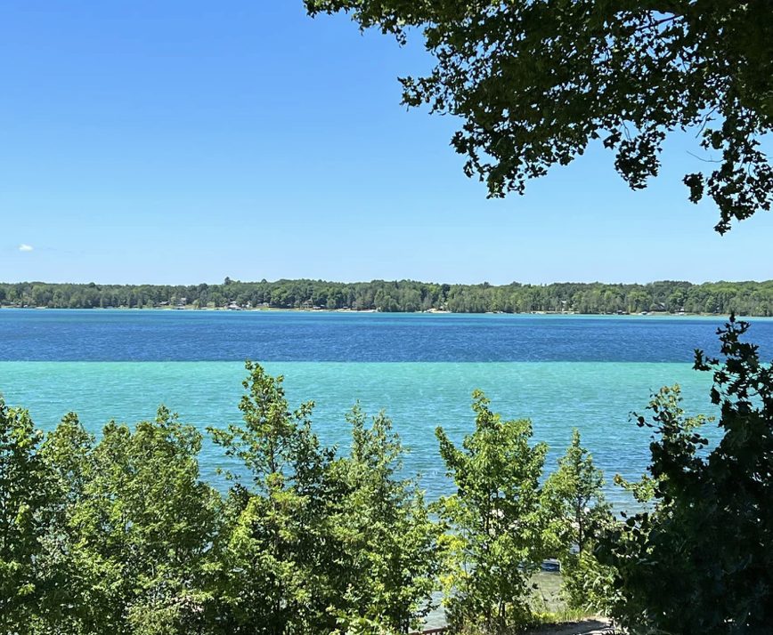 Beautiful turquoise colors over a lake