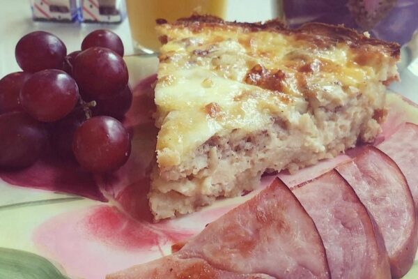 Slice of Quiche with ham and grapes at the Victoria Resort