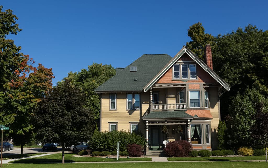 Multi colored Victorian in Ludington- The Ludington House B&B