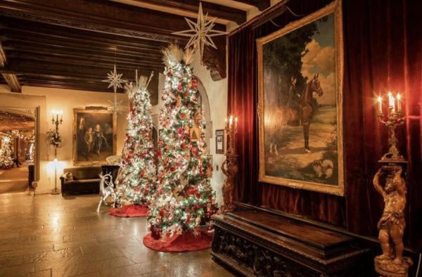 Meadow Brook Hall decorated for the Holidays