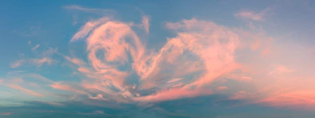 Heart of clouds in a blue sky