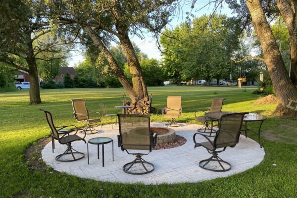 Firepit and chairs at the Vines B&B